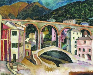 イタリア ネルヴィ 水道橋のある風景 1913年 イリヤ・マシュコフ Oil Paintings